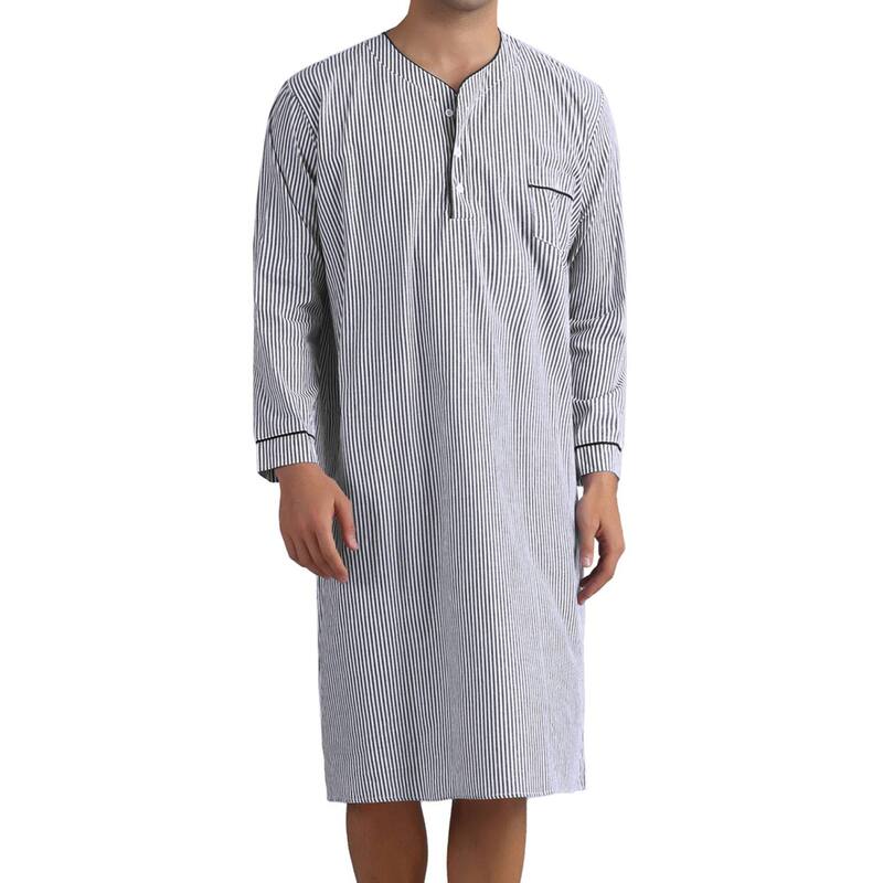 Lars Amadeus レディース アンダーウェア ナイトウェア Vネック ボタンダウン シャツ ダウン Lars Amadeustriped Nightshirts for Men's V-Neck Button Downightgown Long Sleeve Stripe Sleep Shirts Black ブラック
