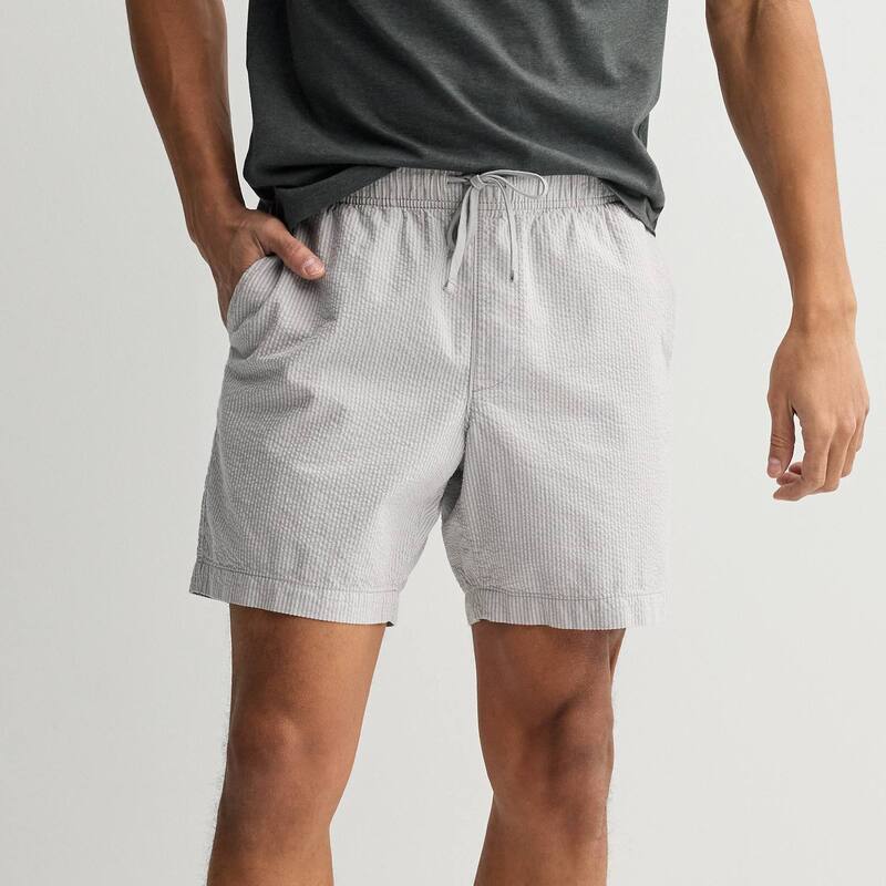 ソノマ レディース ボトムス ハーフパンツ・ショーツ ショートパンツ Men'sonoma Goods For Life 7-Inch Everyday Pull-On Shorts Grey Seersucker グレー