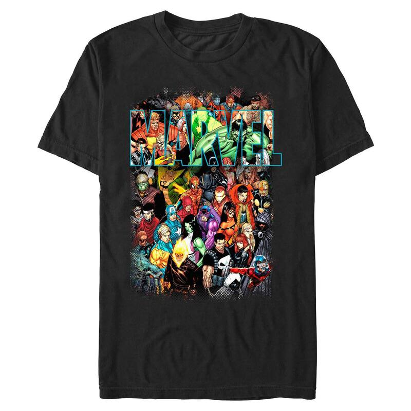 マーベル レディース トップス Tシャツ グラフィック Men's Marvel Group Graphic Tee Black ブラック