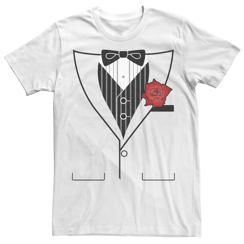 アニメキャラクター レディース トップス Tシャツ Licensed Character Men's Tuxedo With Rose Tee White ホワイト