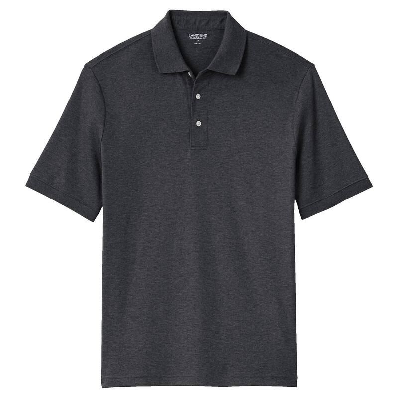 ランズエンド レディース トップス Tシャツ ポロシャツ トール Big & Tallands' End Tailored-Fit Super Soft Supima Polo Dark Charcoal Heather チャコール