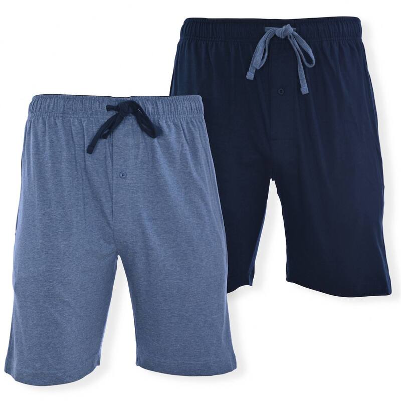 ヘインズ レディース アンダーウェア ナイトウェア ショートパンツ ニット Men's Hanes 2-packnit Pajama Shorts Navy Blue Heather ヘザー