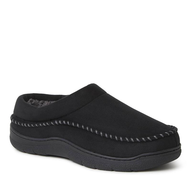 ディアフォームズ レディース シューズ サンダル スエード Dearfoams Thompson Microsuede Men's Moccasin Clog Slippers Black ブラック