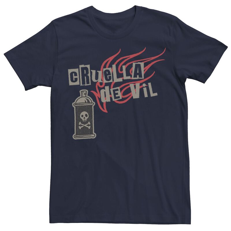 ディズニー レディース トップス Tシャツ ロゴ Disney's Cruella De Vil Men'spray Paint Logo Tee Navy ネイビー 7,300円
