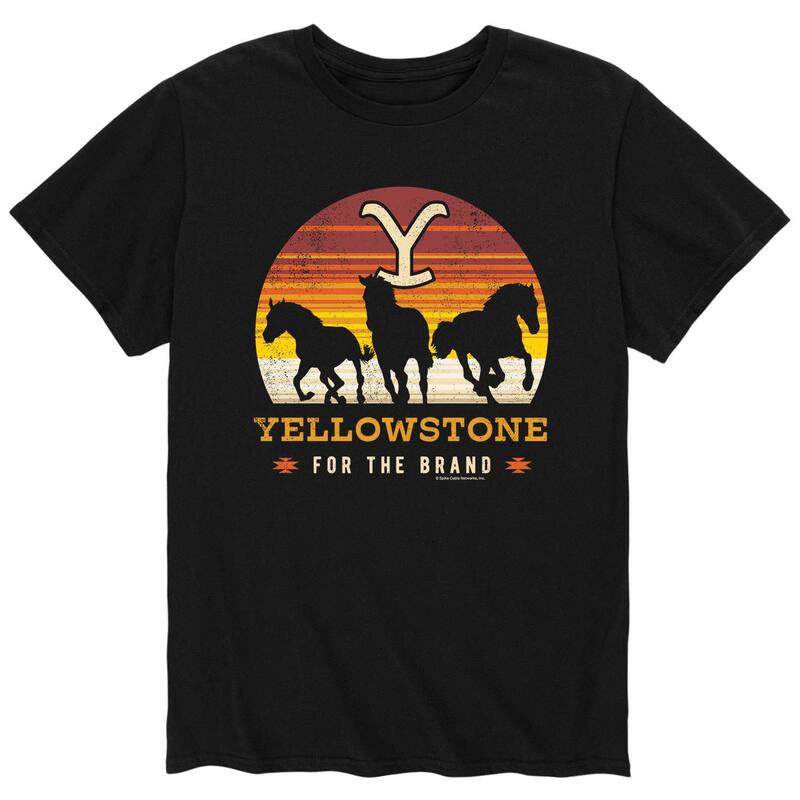 アニメキャラクター レディース トップス Tシャツ Licensed Character Men's Yellowstone Wild Horses Tee Black ブラック