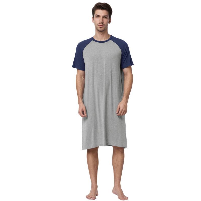 Lars Amadeus レディース アンダーウェア ナイトウェア シャツ Lars Amadeus Men's Nightshirt Nightwear Comfy Lounge Soft Pajamas Loose Sleep Shirt Nightgown Light Gray グレー 12,480円