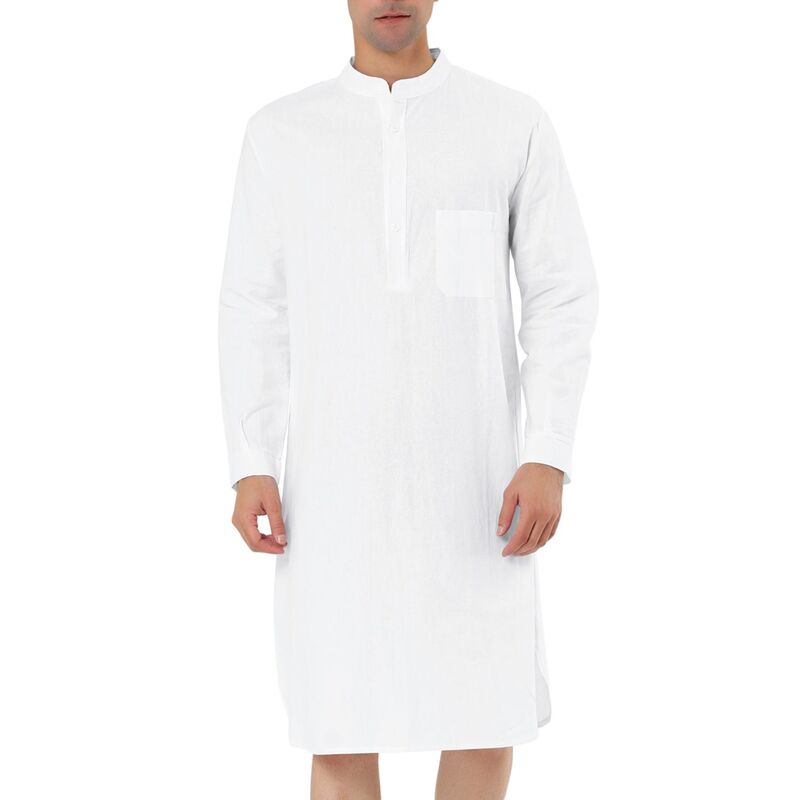 Lars Amadeus レディース アンダーウェア ナイトウェア シャツ コットン Lars Amadeus Men's Cottonightshirt Long Sleeve Sleepwear Pajama Dress White ホワイト 12,980円