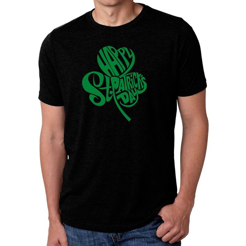 エルエーポップアート レディース トップス ティーシャツ 天使の都市 Pop Art St. Patrick\u0027s Day Shamrock - Men\u0027s Premium Blend Word Art-Shirt Black 黒いこと トップス-Tシャツ・カットソー