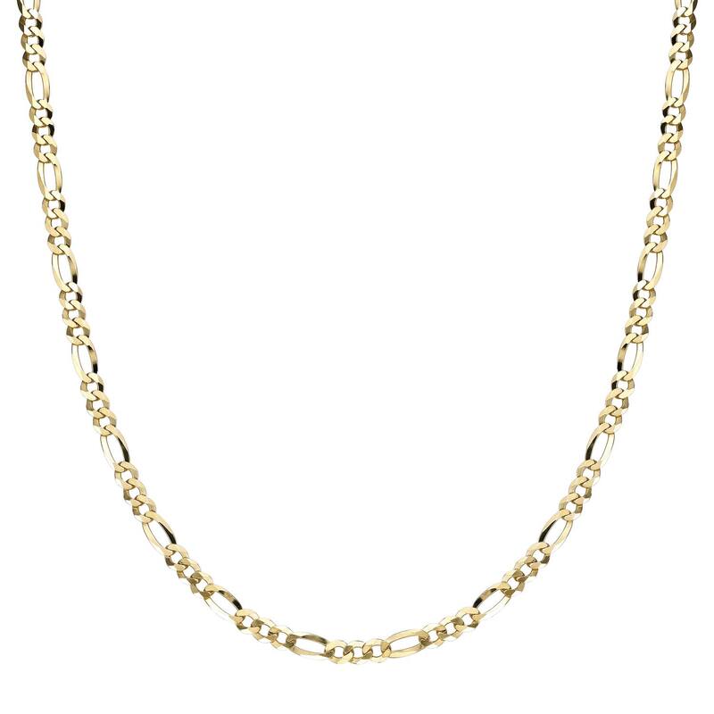 リンクス レディース アクセサリー ネックレス・チョーカー・ペンダントトップ レース Men's LYNX 14k Gold Over Silver 4.4mm Flat Figaro Chainecklace Gold Tone ゴールド