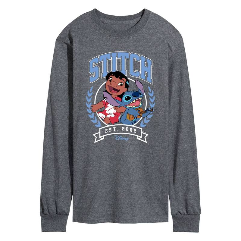 ディズニー レディース トップス Tシャツ グラフィック Men's Disney's Lilo & Stitch Collegiatest. 2002 Long Sleeve Graphic Tee Heather Charcoal チャコール