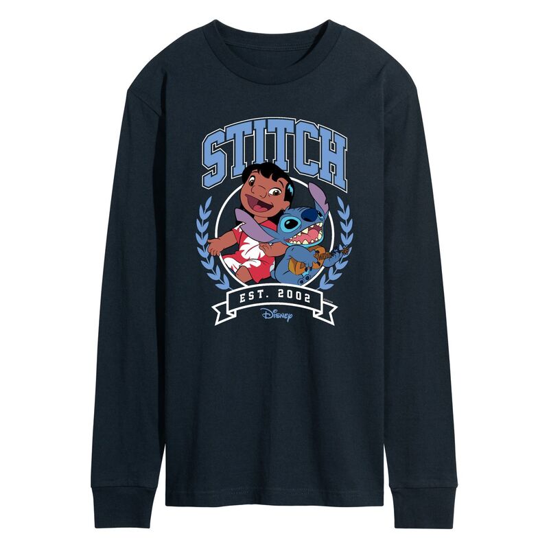 ディズニー レディース トップス Tシャツ グラフィック Men's Disney's Lilo & Stitch Collegiatest. 2002 Long Sleeve Graphic Tee Navy ネイビー｜ReVida 店