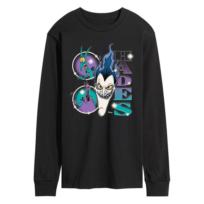 ディズニー レディース トップス Tシャツ ブーツ グラフィック Men's Disney's Hades Bootleg Long Sleeve Graphic Tee Black ブラック|ReVida 店