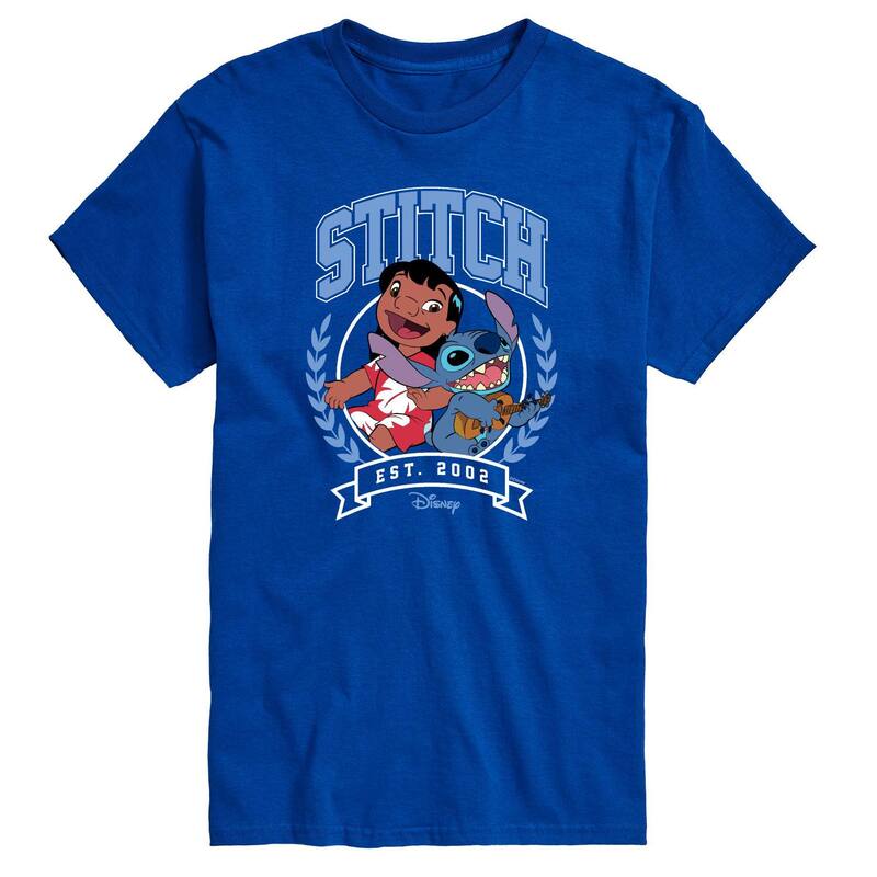 ディズニー レディース トップス Tシャツ グラフィック Men's Disney's Lilo & Stitch Collegiatest. 2002 Graphic Tee Royal Blue ブルー