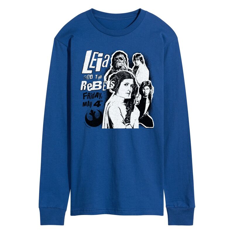 スター ウォーズ レディース トップス Tシャツ グラフィック Men'star Wars Leia & The Rebels Long Sleeve Graphic Tee Royal Blue ブルー