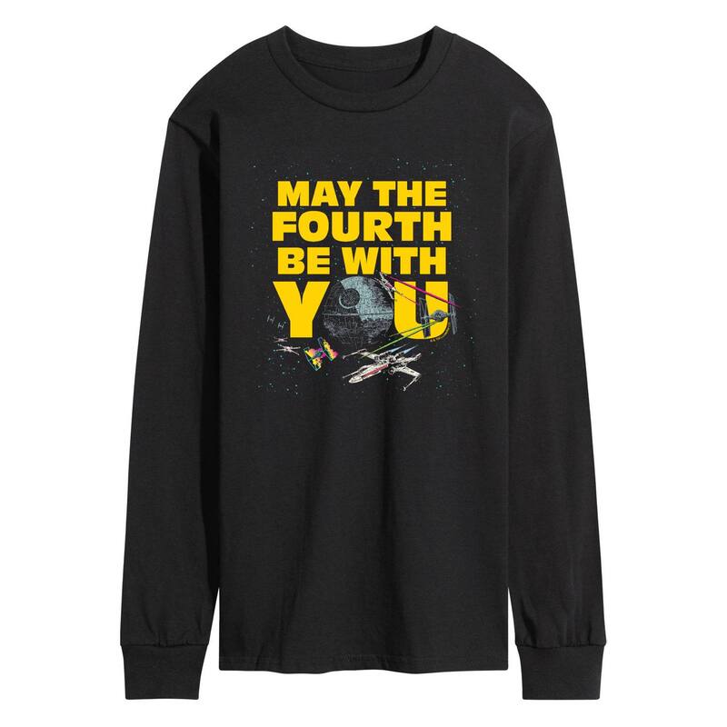 スター ウォーズ レディース トップス Tシャツ グラフィック Men'star Wars May The Fourth Be With You Long Sleeve Graphic Tee Black ブラック