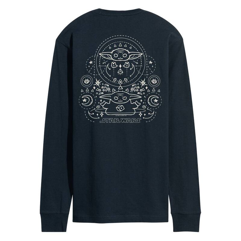 スター ウォーズ レディース トップス Tシャツ グラフィック Men'star Wars The Mandalorian Grogu Celestialong Sleeve Graphic Tee Navy ネイビー