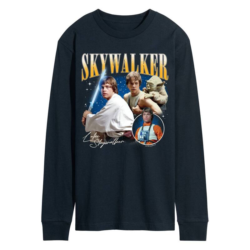 スター ウォーズ レディース トップス Tシャツ ブーツ グラフィック Men'star Wars Luke Skywalker Bootleg Long Sleeve Graphic Tee Navy ネイビー|ReVida 店