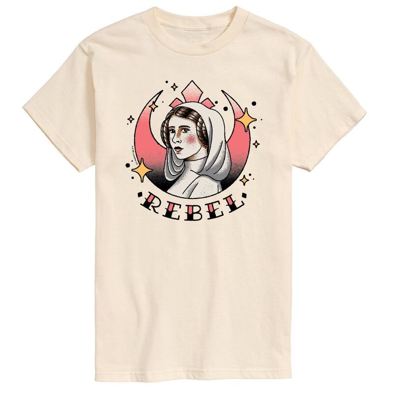スター ウォーズ レディース トップス Tシャツ ヴィンテージ グラフィック Men'star Wars Princess Leia Rebel Vintage Tattoo Graphic Tee Cream クリーム