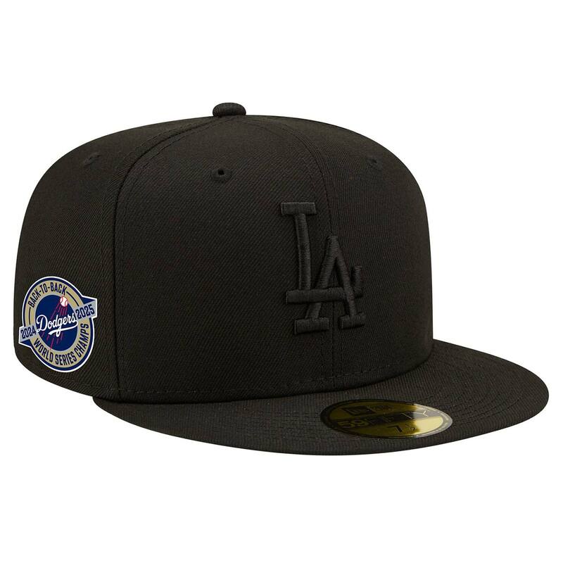 ニューエラ レディース アクセサリー 帽子 Men's New Era Black Los Angeles Dodgers 2024/25 Back to Back Champions Circle Side Patch Fitted 59FIFTY Hat Lad Black ブラック