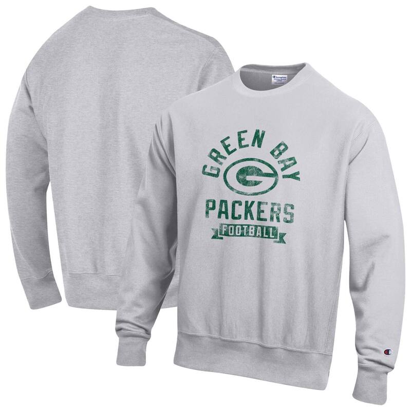 はやりっ児 レディース トップス プルオーバー 汗水 フリース Men\u0027s Champion Heather Gray Green Bay Packers Reverse Weave Fleece Pullover Sweatshirt Pkr Grey 薄墨色