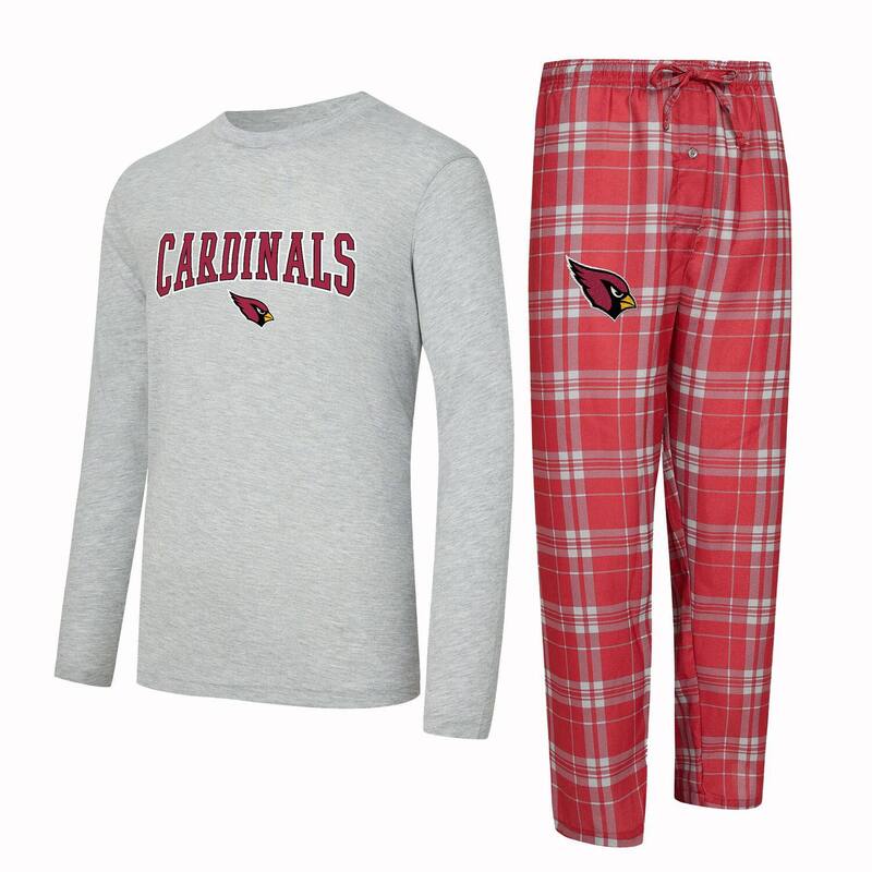 アンブランデッド レディース アンダーウェア ナイトウェア Tシャツ Unbranded Men's Conceptsport Cardinal/Heather Gray Arizona Cardinals Regulate Long Sleeve T-Shirt and Plaid Pant Set Acred レッド|ReVida 店