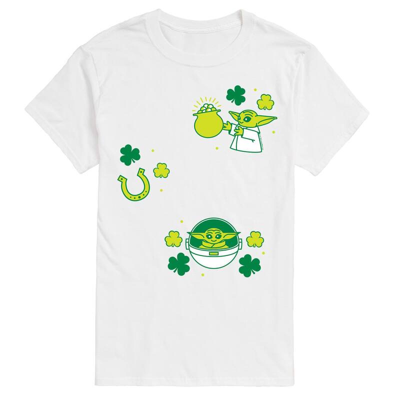 スター ウォーズ レディース トップス Tシャツ トール グラフィック Big & Tall Star Wars The Mandalorian Grogu St. Patrick's Day Icons Graphic Tee White ホワイト