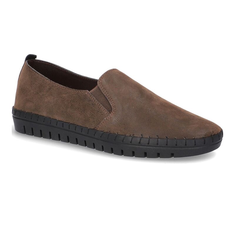 イージーストリート レディース シューズ サンダル スニーカー Easy Street Fresh Women'slip-On Sneakers Brown Matte ブラウン｜ReVida 店