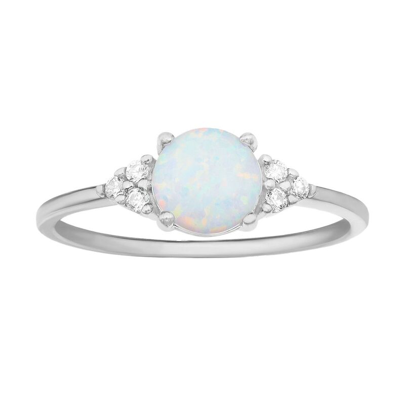 プリムローズ レディース アクセサリー リング PRIMROSE Sterling Silver White Opal & Cubic Zirconia Clustering Sterling Silver シルバー