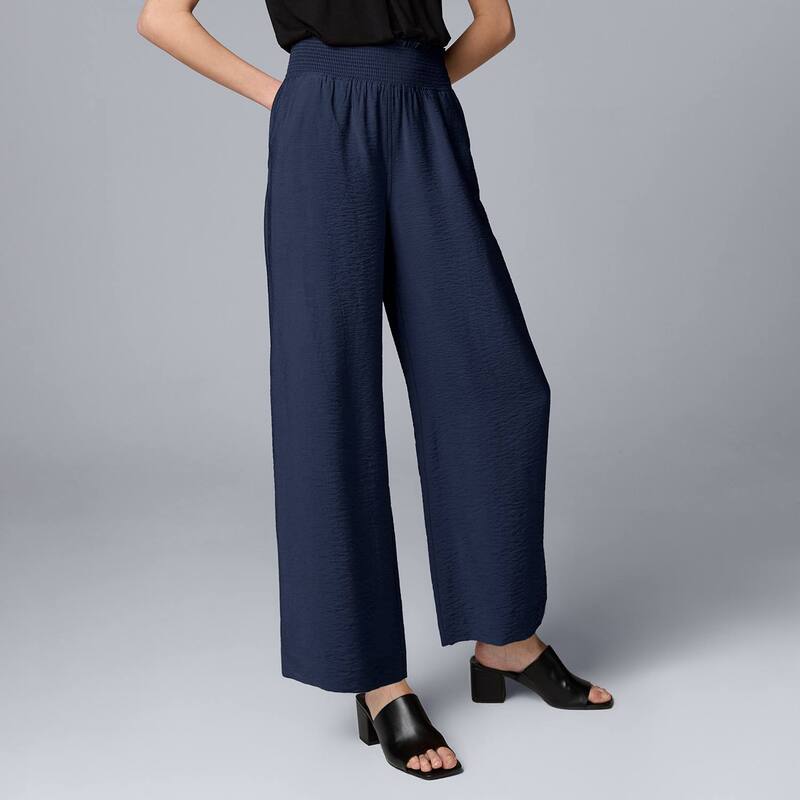 ヴェラウォン レディース ボトムス カジュアルパンツ ワイドレッグ Women'simply Vera Wang Wide Leg Travel Pants Maritime Blue ブルー|ReVida 店