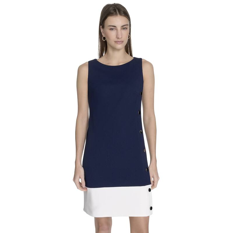 アンドリューマーク レディース トップス ワンピース ノースリーブ カラーブロック Women's Andrew Marc Sleeveless Colorblock Dress Black Ivory アイボリー