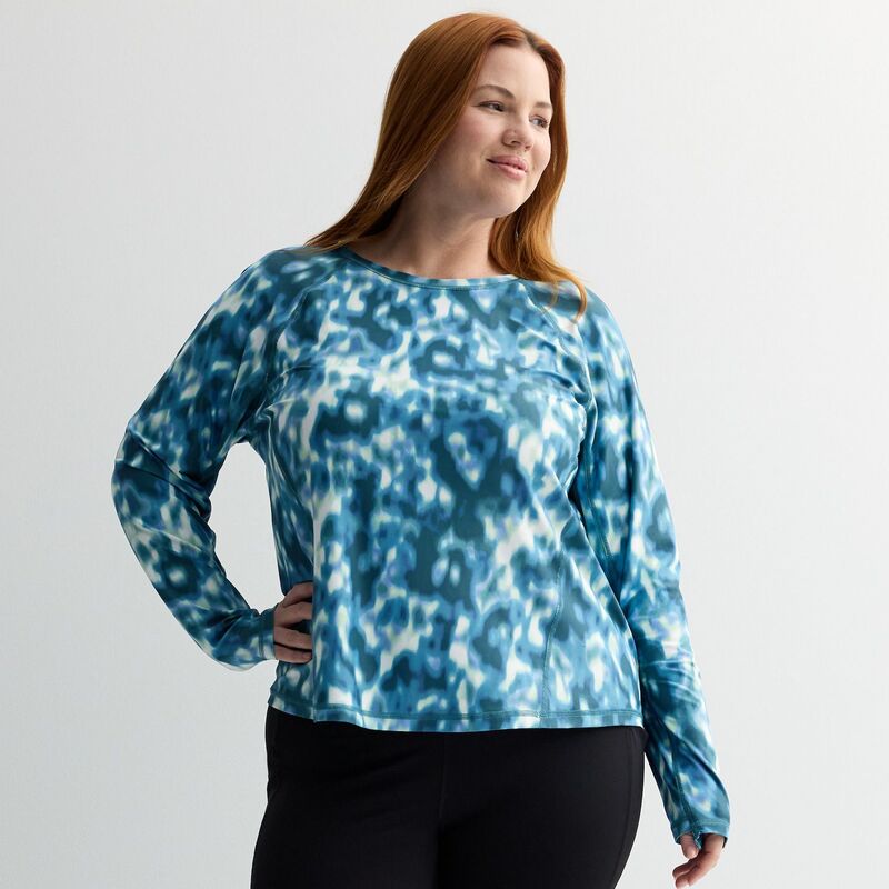 Tek Gear レディース トップス Tシャツ プラスサイズ Plusize Tek Gear Sun Gear Shirt Ocean Flora