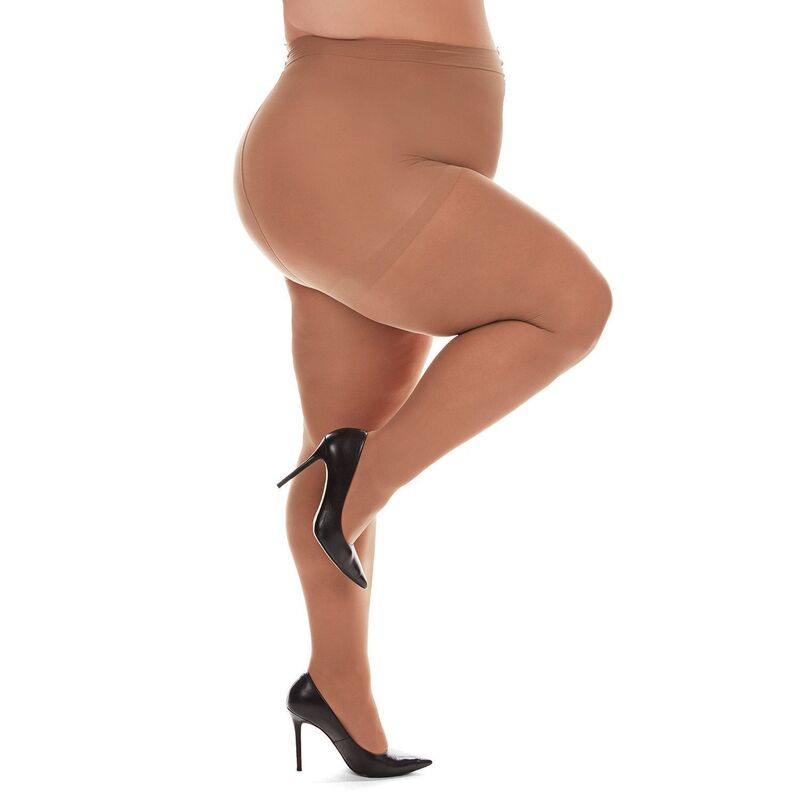 メモイ レディース アンダーお召しもの ソックス 足し加える大きさ MeMoi Microfiber Opaque Plusize Curvy Control Top Tights Honey