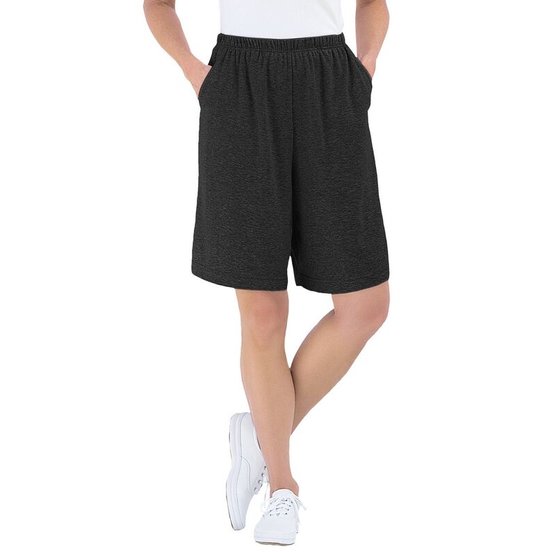 ウーマン ウィズイン レディース ボトムス ハーフパンツ・ショーツ プラスサイズ ニット Woman Within Plusize 7-Day Knit Short Heather Charcoal チャコール|ReVida 店