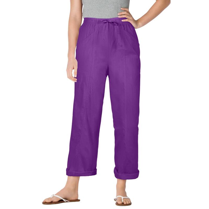 ウーマン ウィズイン レディース ボトムス カジュアルパンツ プラスサイズ Woman Within Plusize The Boardwalk Pant Purple Orchid パープル