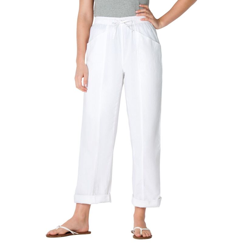 成人女性 ウィズはたご屋 レディース ボトムス 心地よいズボン下 加えること大いさ Woman Within Plusize The Boardwalk Pant White 白いこと パンツ-ボトムス-レディースファッション