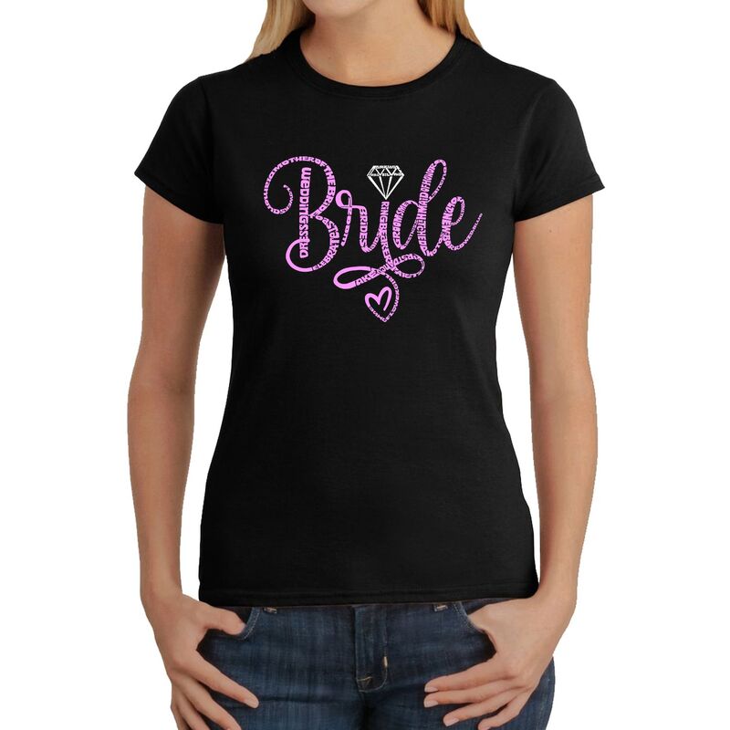 エルエーポップアート レディース トップス Tシャツ LA Pop Art Bride - Women's Word Art-Shirt Black ブラック