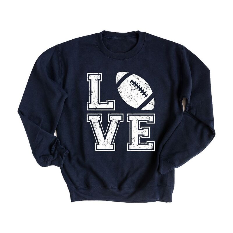 Simply Sage Market レディース トップス Tシャツ スウェット Simply Sage Market Love Football Sweatshirtrue Navy ネイビー