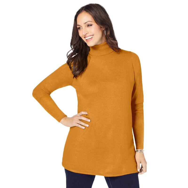 ジェシカロンドン レディース アウター ニット・セータートルネック プラスサイズ Jessica London Women's Plusize Carefree Cashmere Turtleneck Rich Gold ゴールド｜ReVida 店