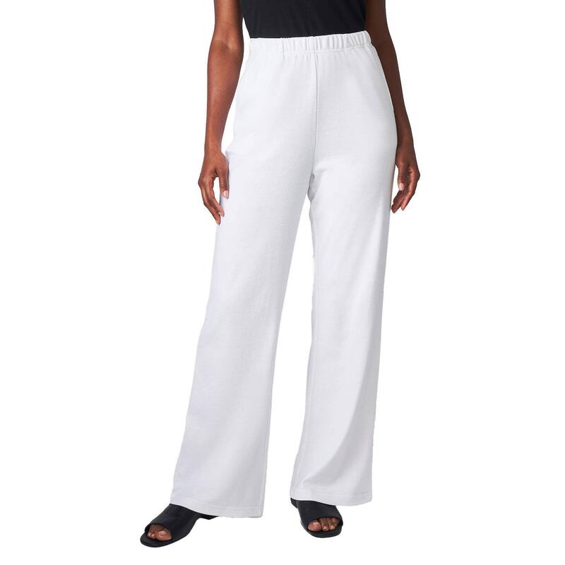 ジェシカロンドン レディース ボトムス カジュアルパンツ ワイドレッグ プラスサイズ Jessica London Women's Plusize Soft Ease Wide Leg Pant White ホワイト｜ReVida 店