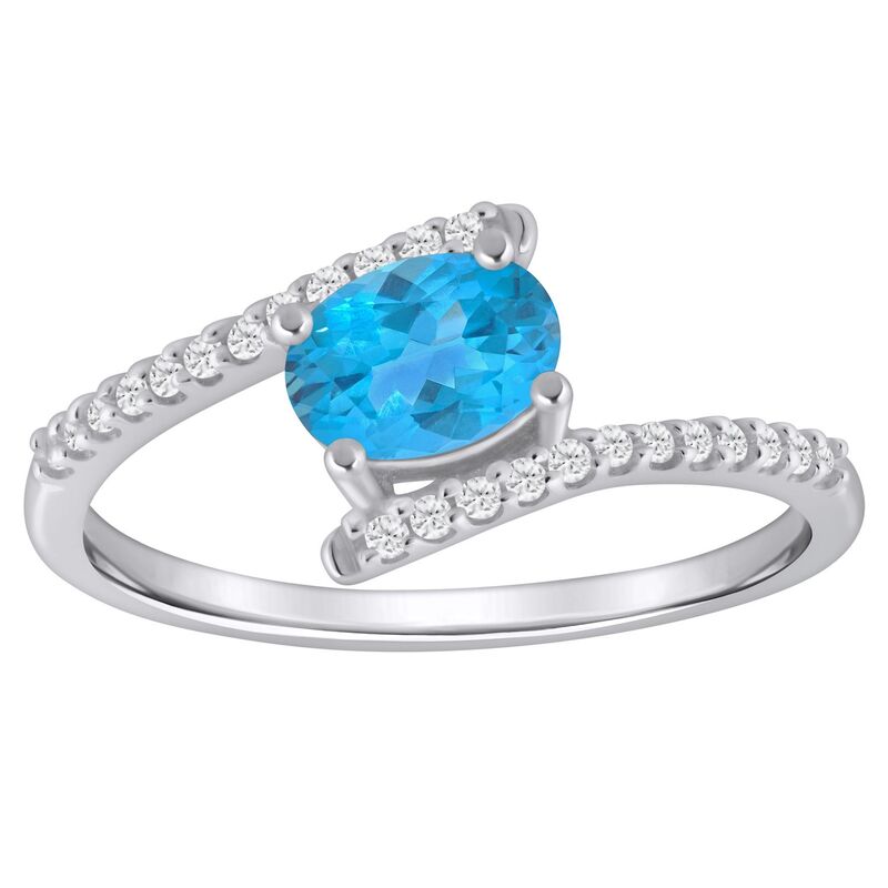 Alyson Layne レディース アクセサリー リング Alyson Layne 10k Gold Lab-Grown Diamond Accent & Gemstone Ring Blue Topaz ブルー