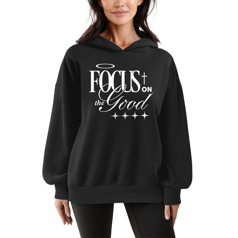 アニメキャラクター レディース トップス Tシャツ スウェット フリース パーカー Licensed Character Women's Focus On The Good Oversized Fleece Hoodie Sweatshirt Black ブラック｜ReVida 店