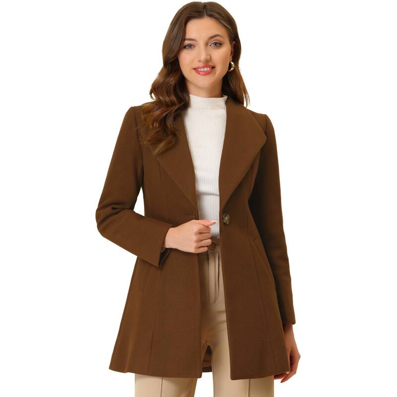 アレグラ ケー レディース アウター 上衣・上衣 厚地の外套 ALLEGRA K Women\u0027shawl Collar Button Casualong Overcoat Brown 赤銅色