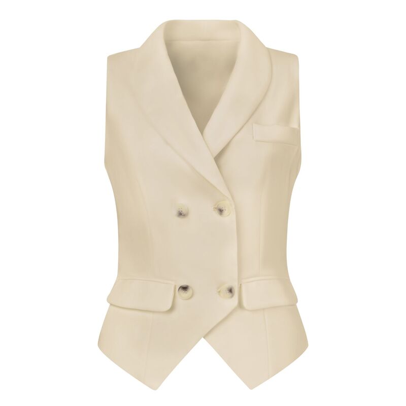 アレグラ ケー レディース アウター ジャケット・ブルゾン ノースリーブ コート ALLEGRA K Women'shawlapel Sleeveless Button Racerback Suit Waistcoat Beige ベージュ