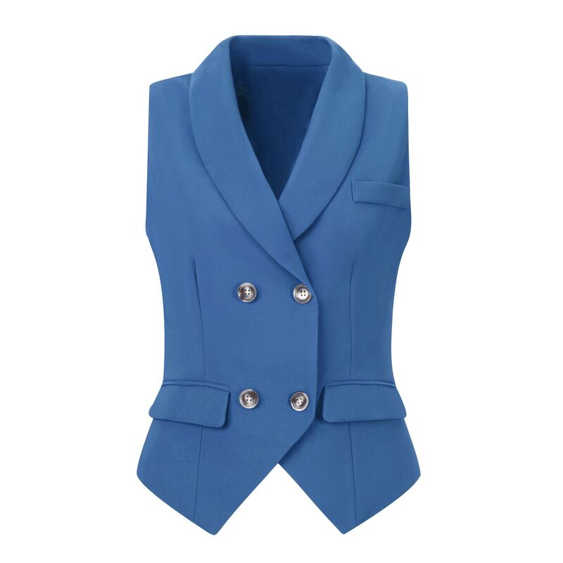 アレグラ ケー レディース アウター ジャケット・ブルゾン ノースリーブ コート ALLEGRA K Women'shawlapel Sleeveless Button Racerback Suit Waistcoat Blue Gray グレー
