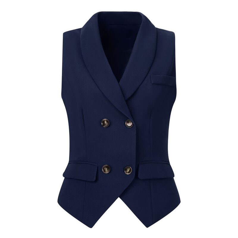 アレグラ ケー レディース アウター ジャケット・ブルゾン ノースリーブ コート ALLEGRA K Women'shawlapel Sleeveless Button Racerback Suit Waistcoat Dark Blue ブルー｜ReVida 店