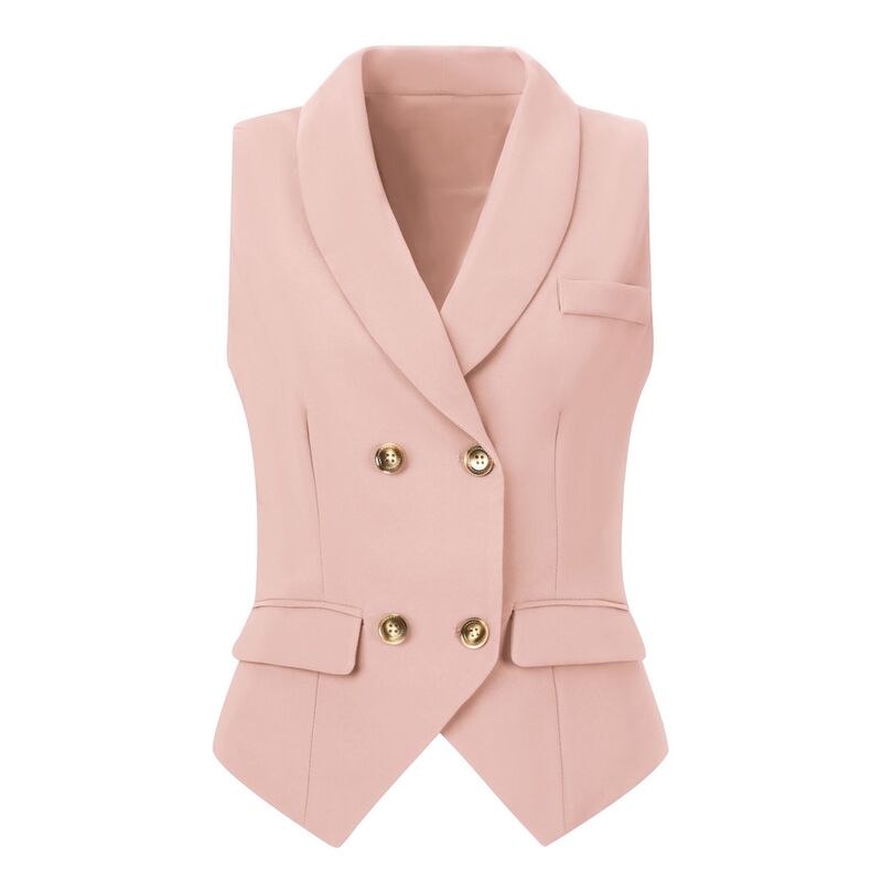 アレグラ ケー レディース アウター ジャケット・ブルゾン ノースリーブ コート ALLEGRA K Women'shawlapel Sleeveless Button Racerback Suit Waistcoat Pink ピンク