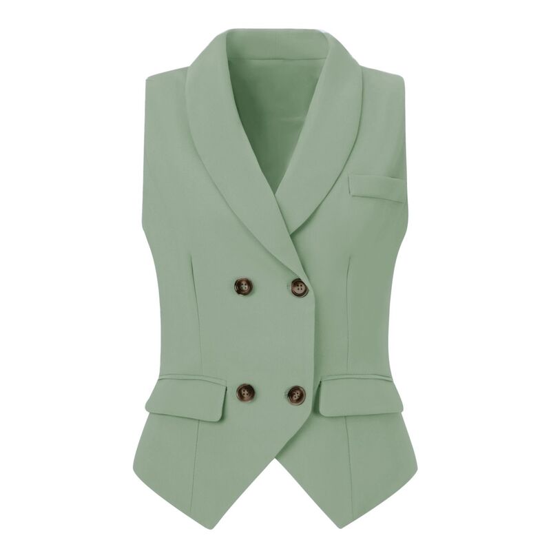 アレグラ ケー レディース アウター ジャケット・ブルゾン ノースリーブ コート ALLEGRA K Women'shawlapel Sleeveless Button Racerback Suit Waistcoat Sea Green グリーン|ReVida 店