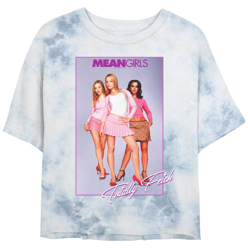アニメキャラクター レディース トップス Tシャツ グラフィック Licensed Character Juniors' Mean Girls Total Tie Dye Crop Top Graphic Tee White Blue ホワイト
