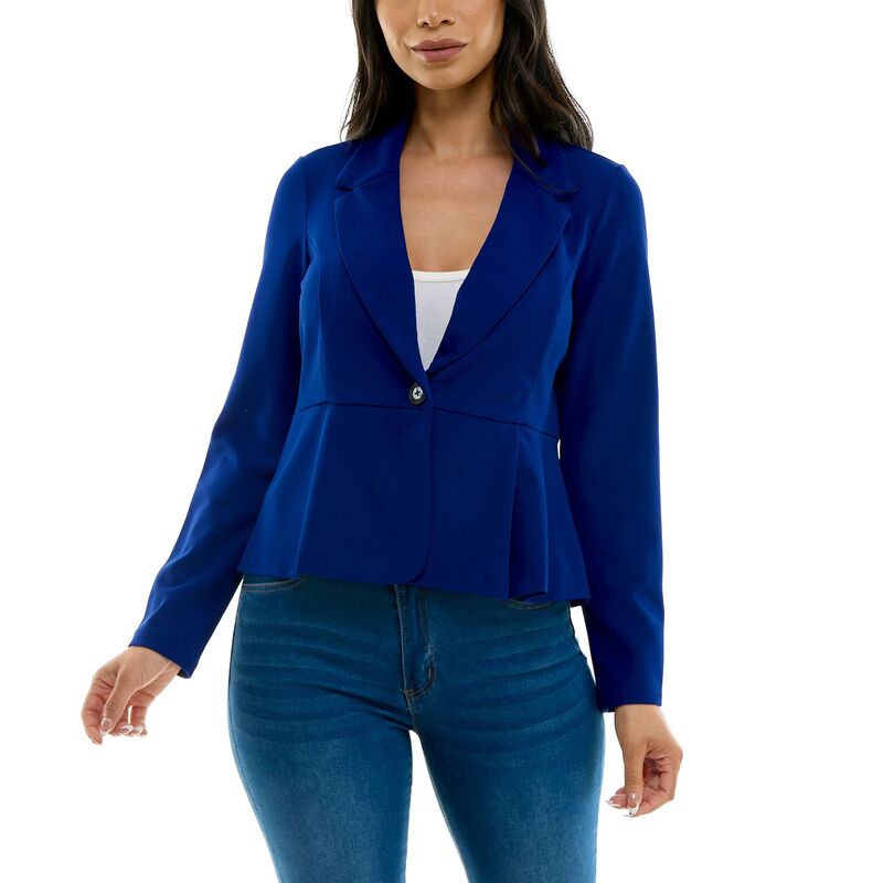 ニナレオナルド レディース アウター ジャケット・ブルゾン ブレザー Women's Nina Leonard Button Collared Blazer Deep Sapphire サファイア