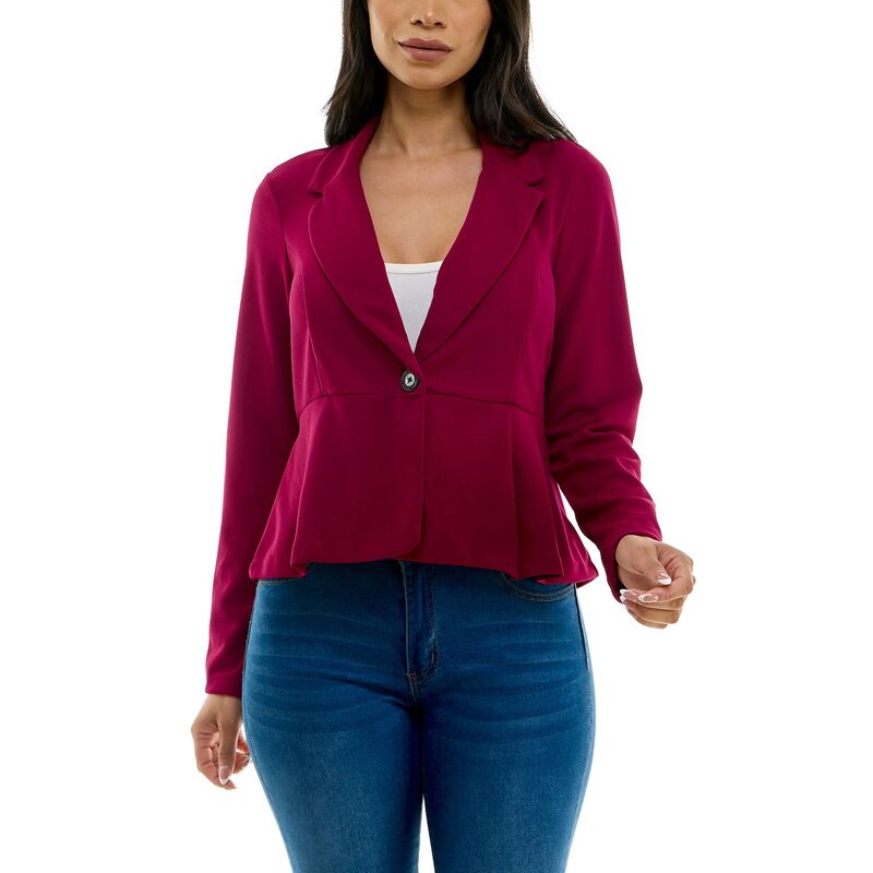 ニナレオナルド レディース アウター ジャケット・ブルゾン ブレザー Women's Nina Leonard Button Collared Blazer Sangria